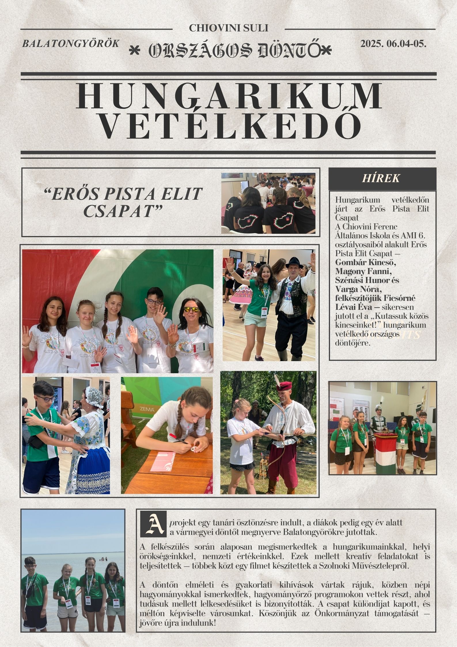 Hungarikum vetélkedőn járt az Erős Pista Elit Csapat!