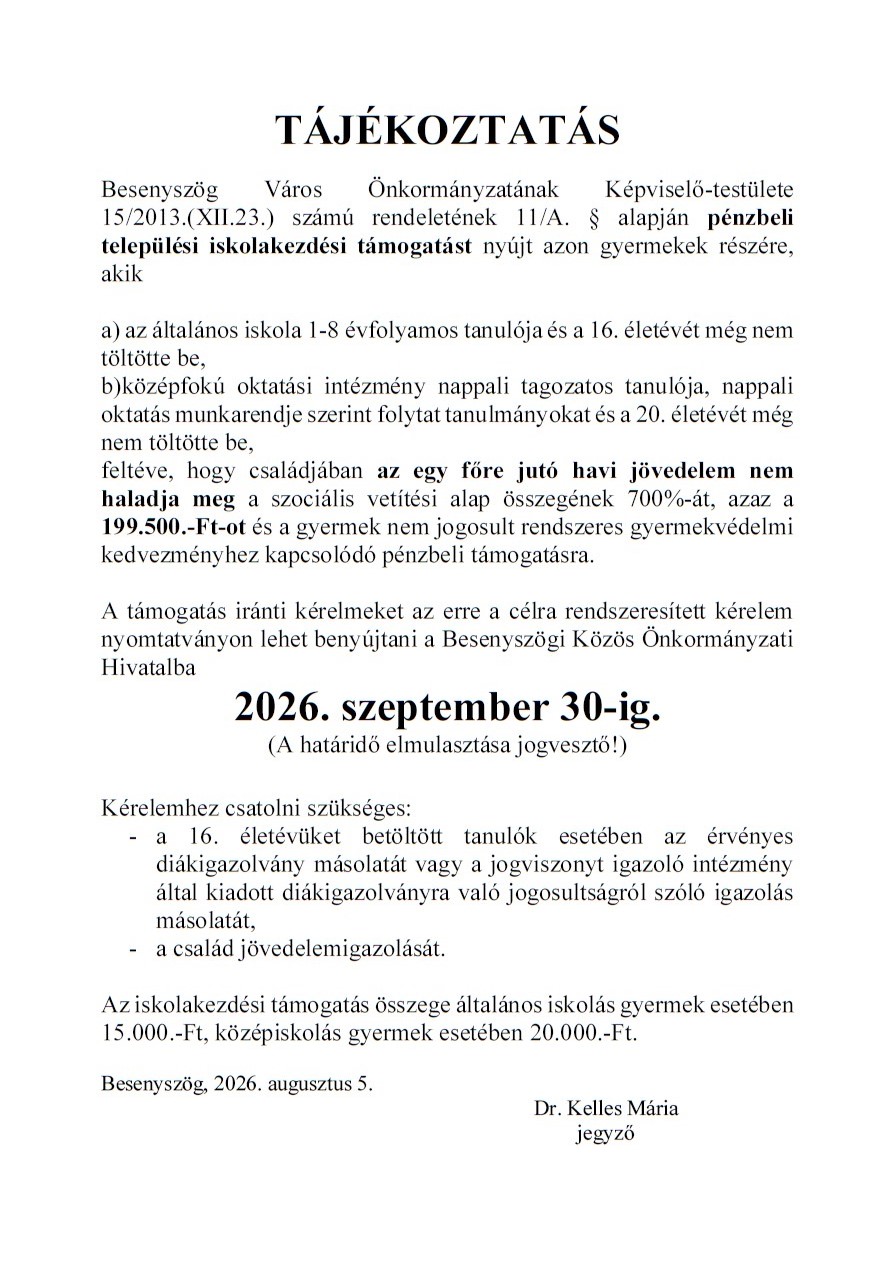 Tájékoztatás