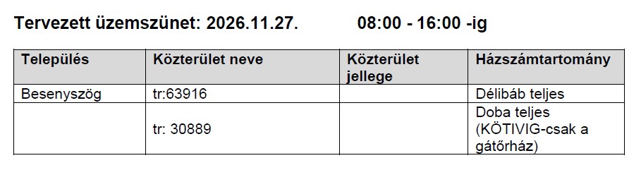 Üzemszünet